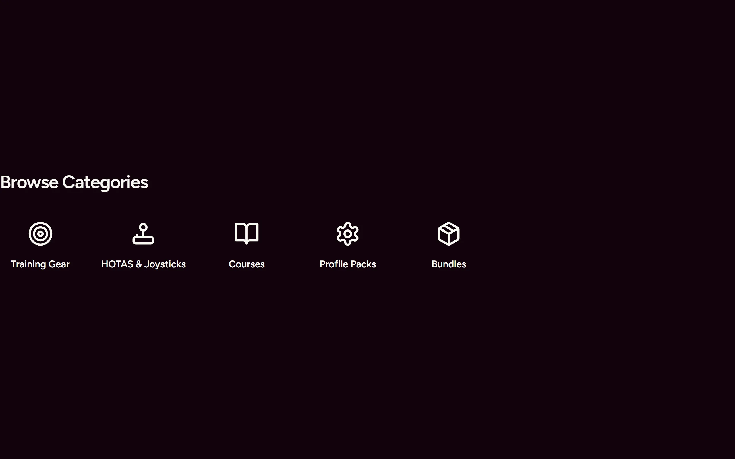 Category Strip — dark theme