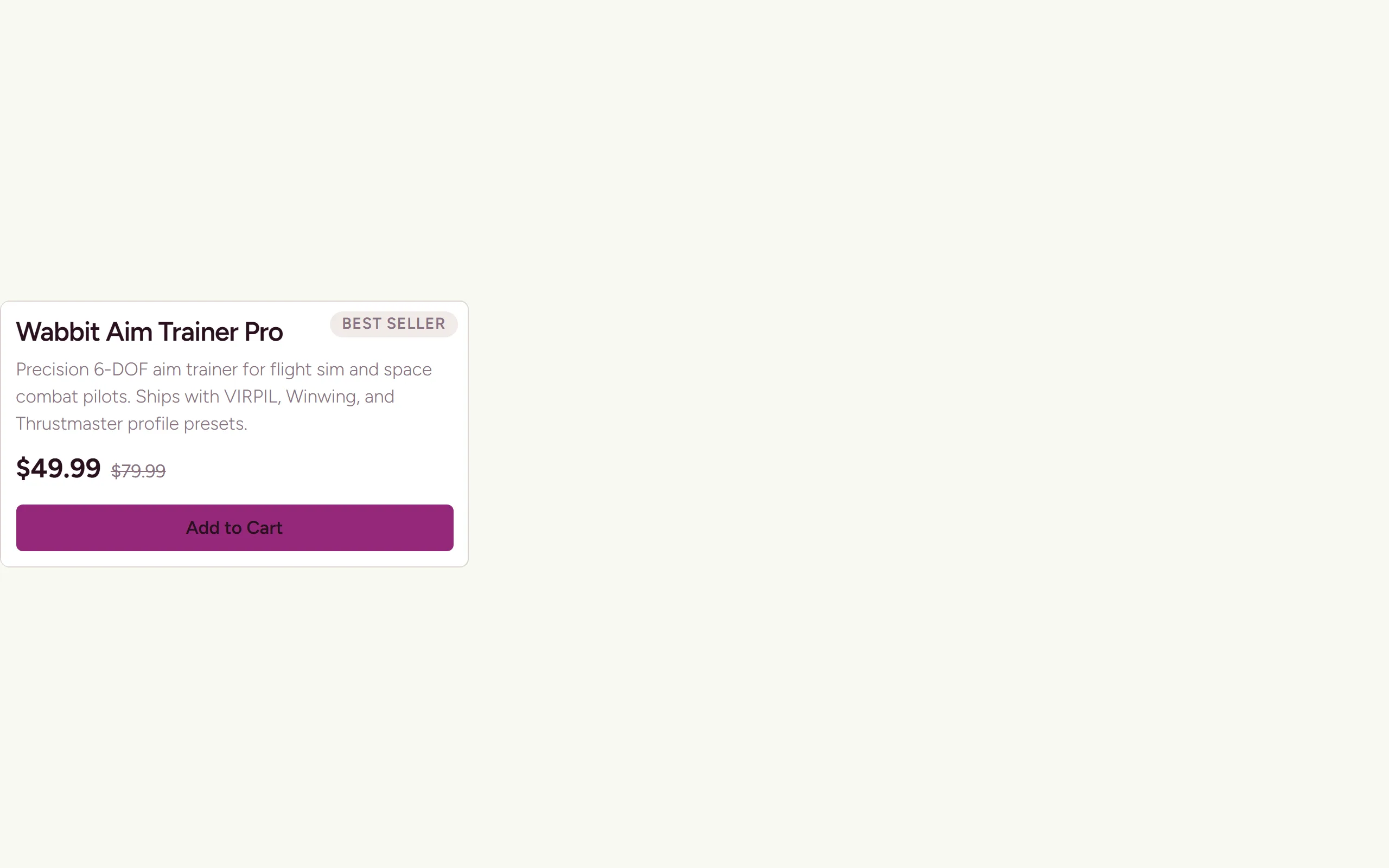 Product Card — light theme