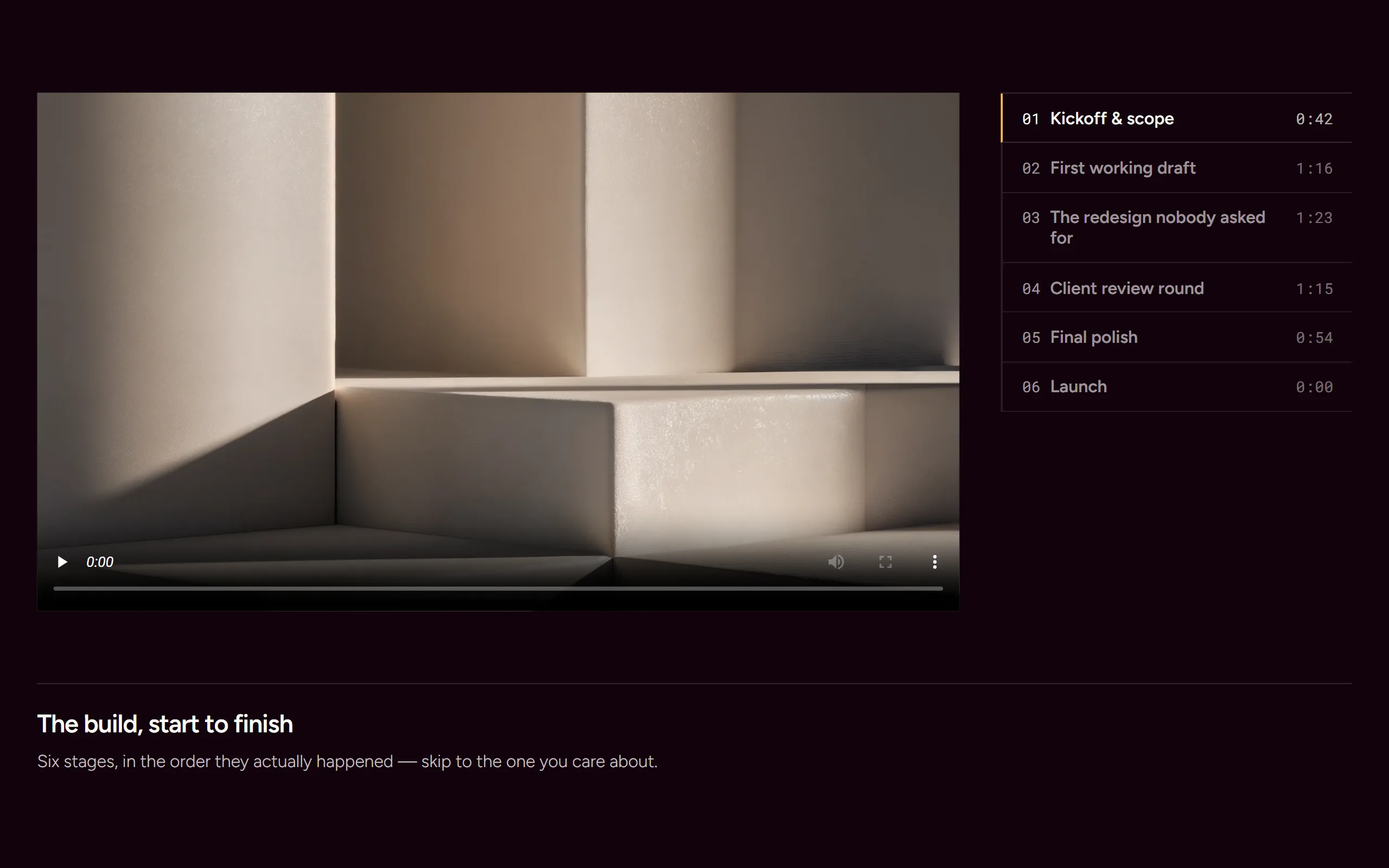 Chaptered Walkthrough — dark theme