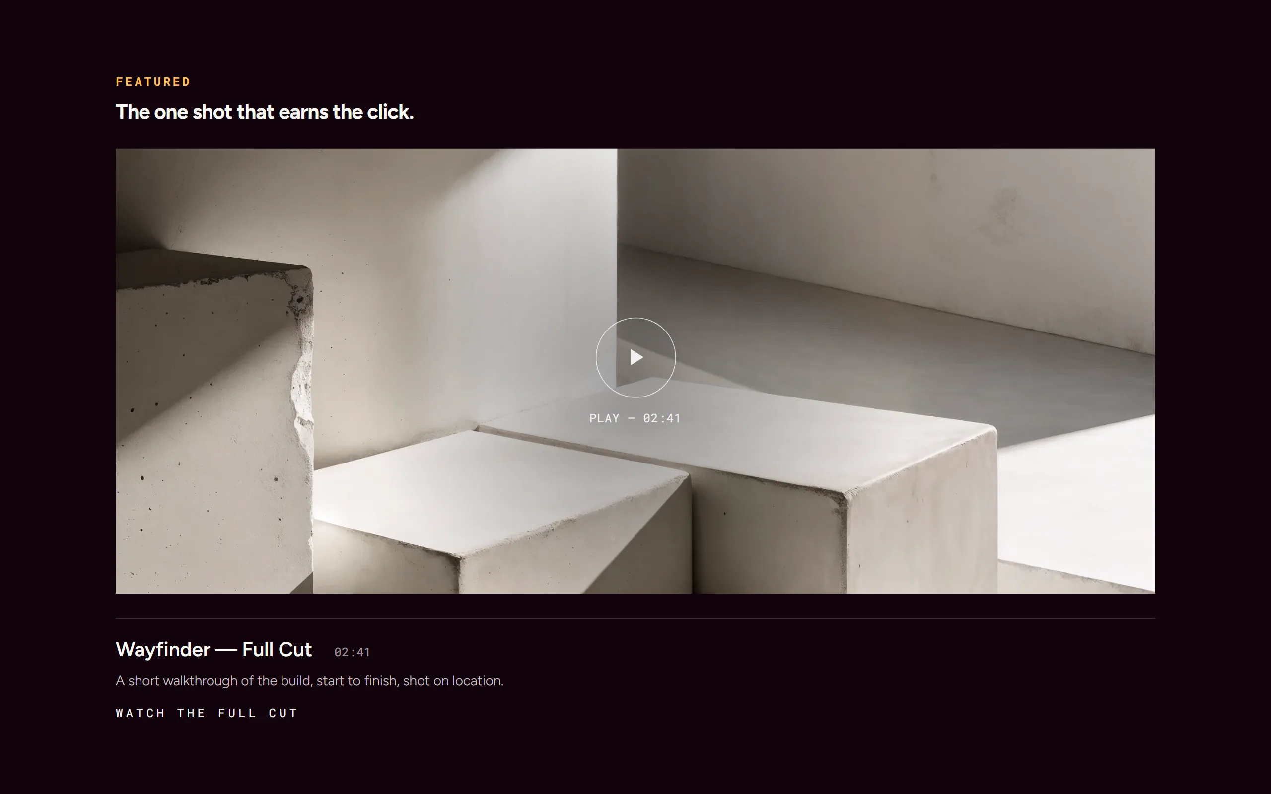 Cinema Feature — dark theme