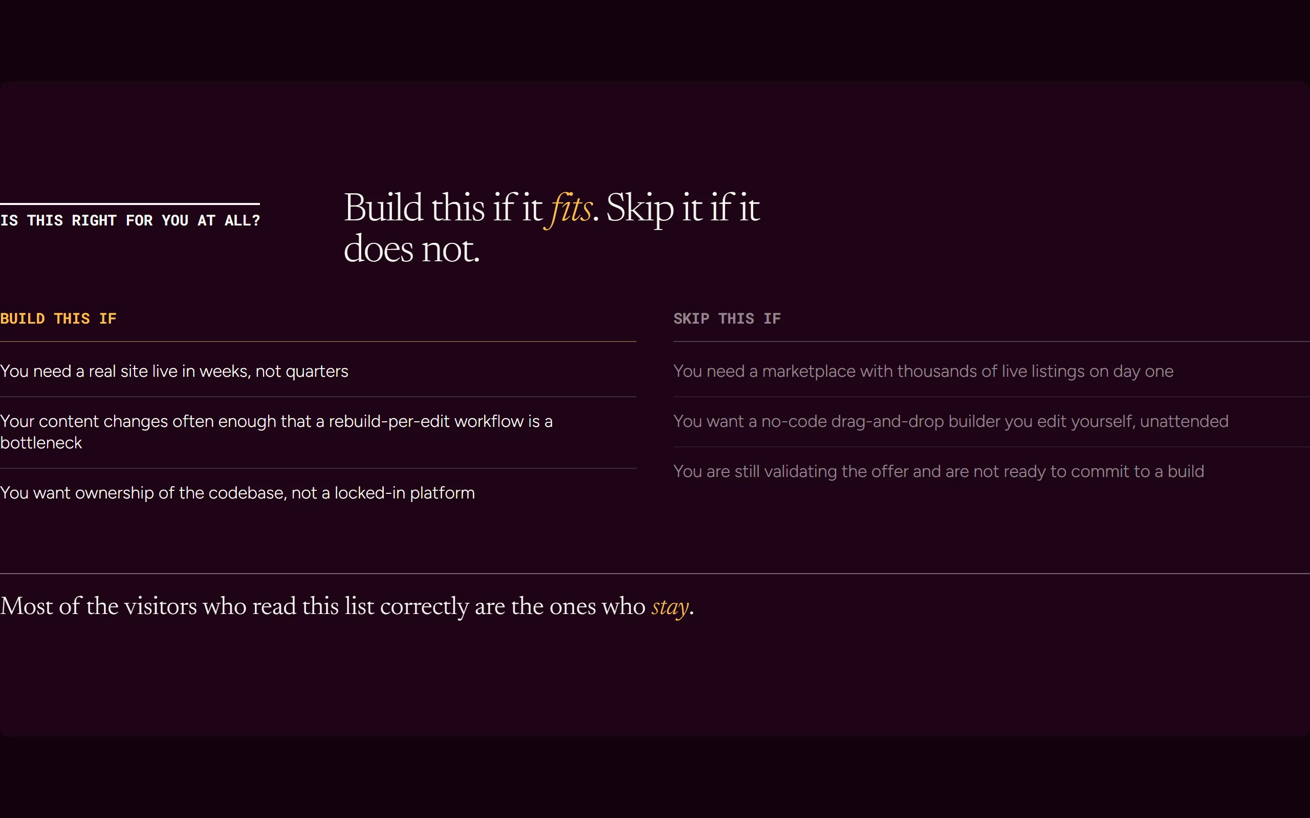 Fit List — dark theme