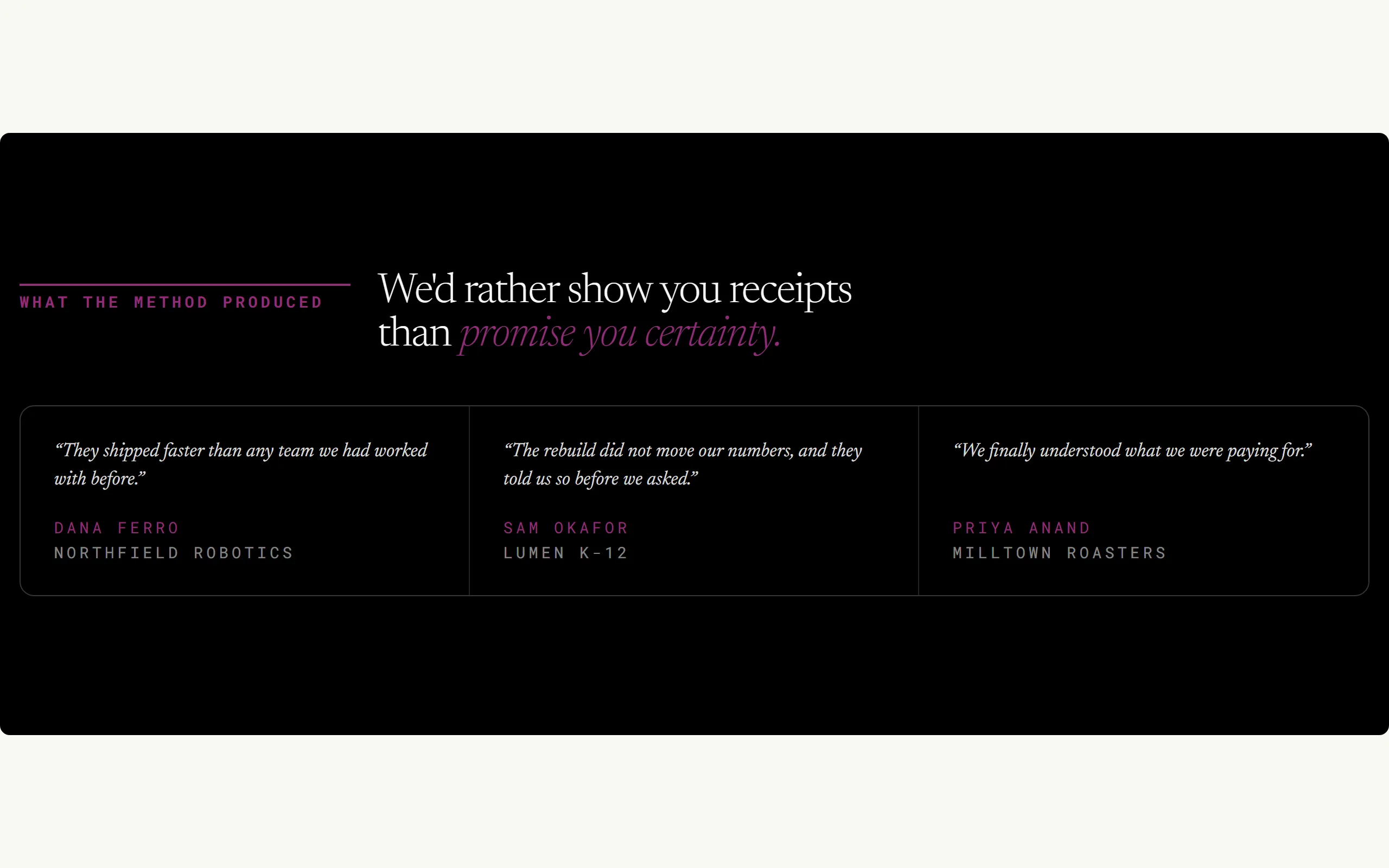 Receipts Trio preview