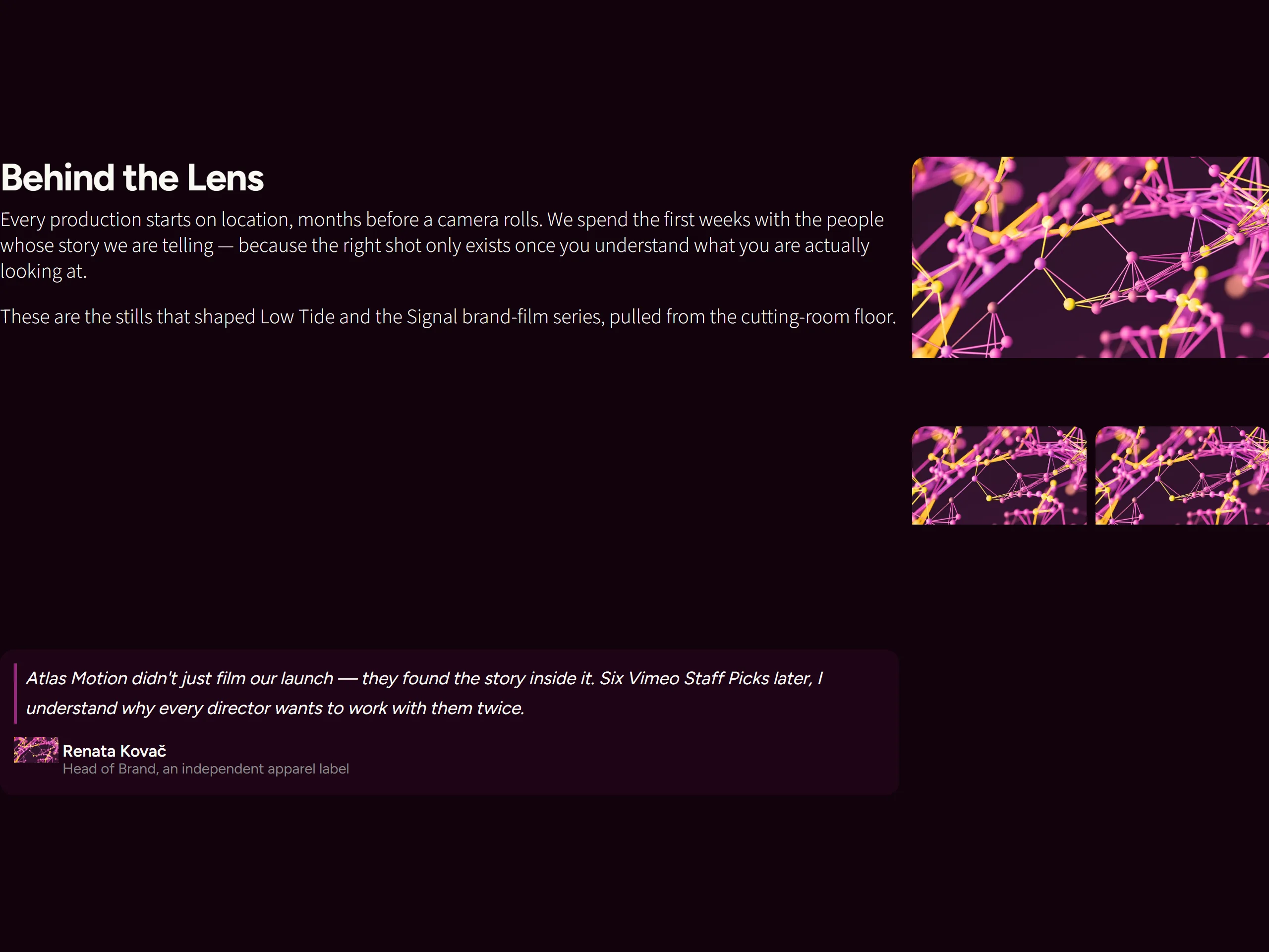 Bento Section — dark theme