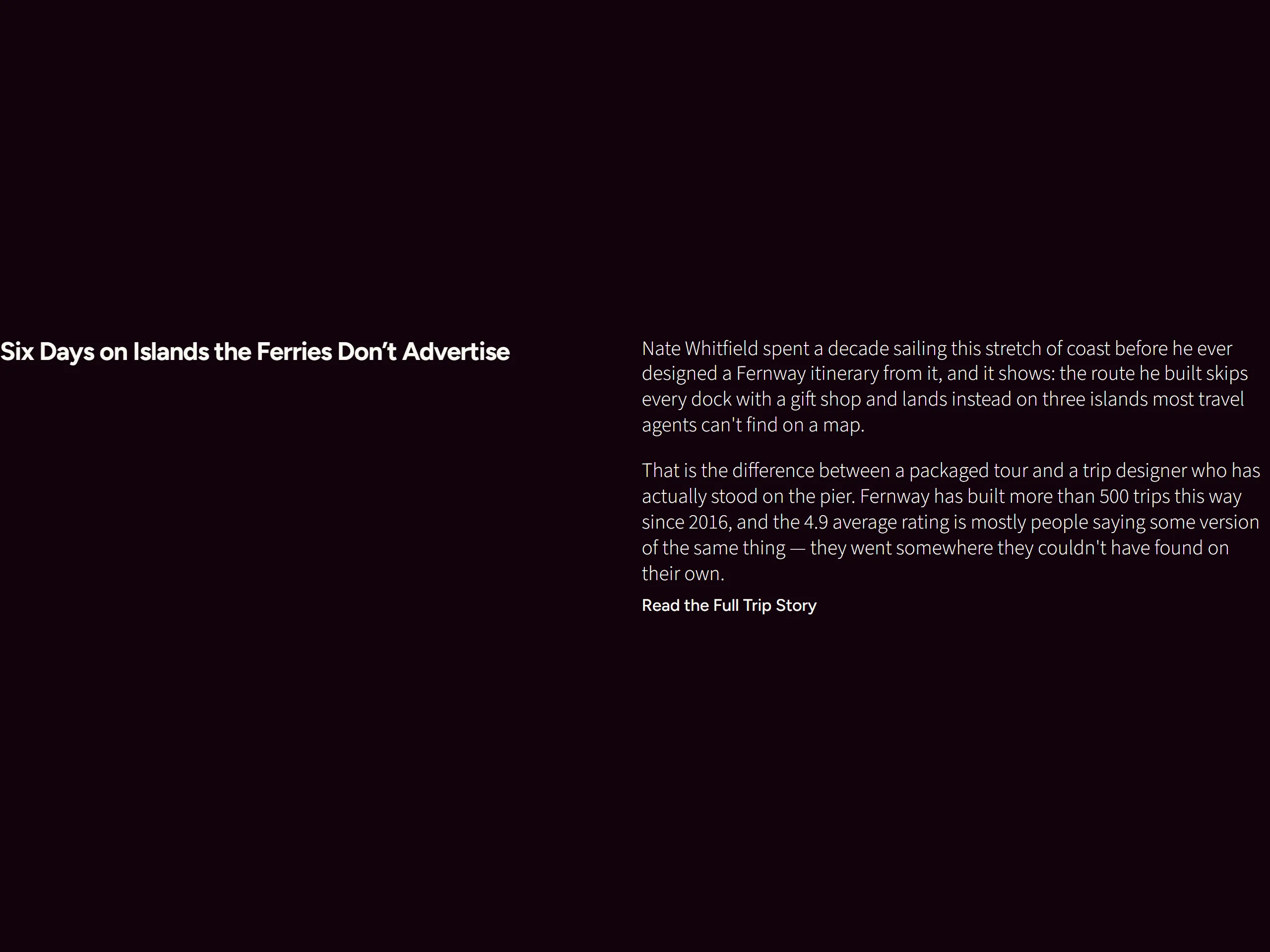 Content — dark theme