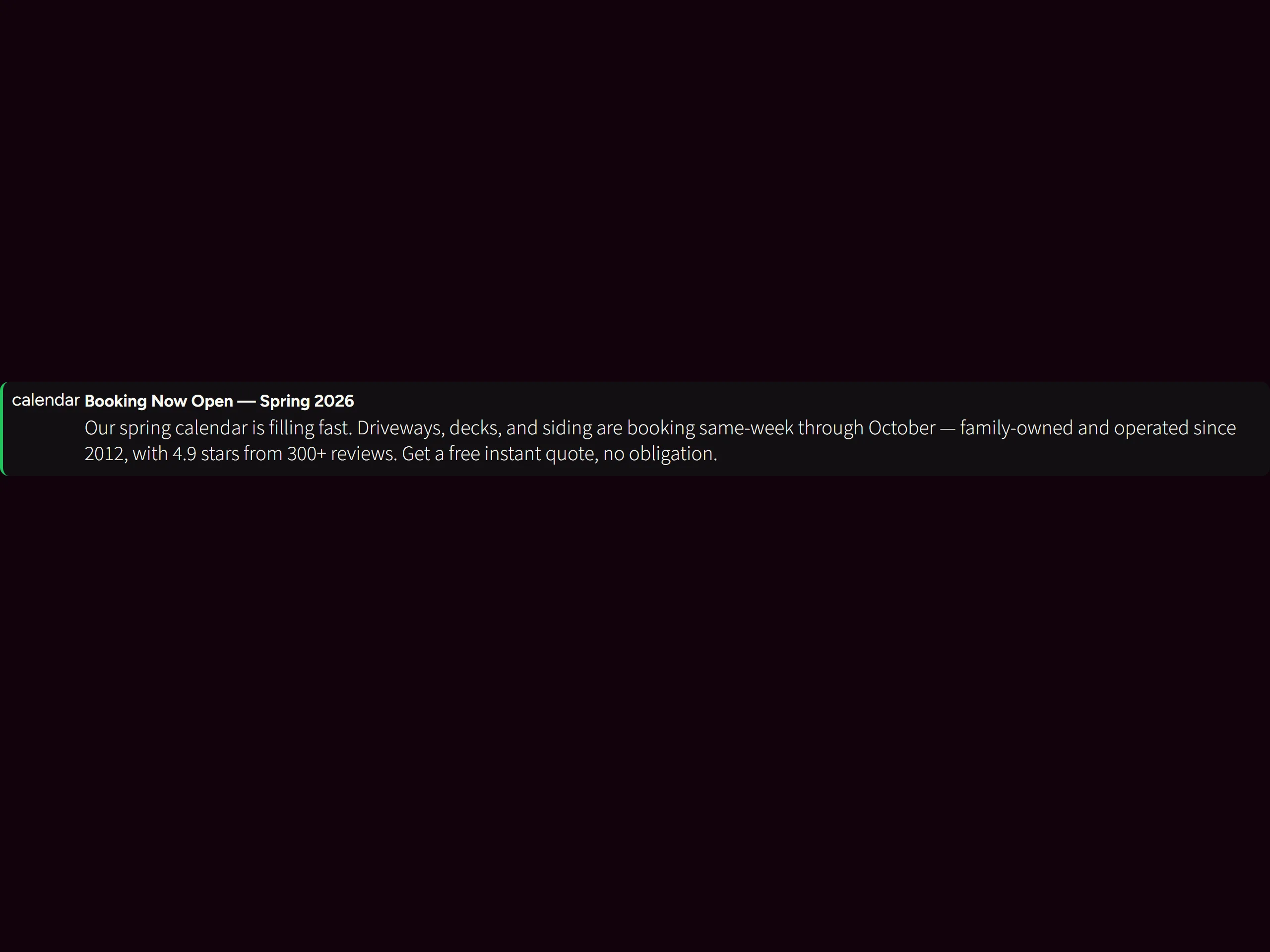 Lexical Banner — dark theme