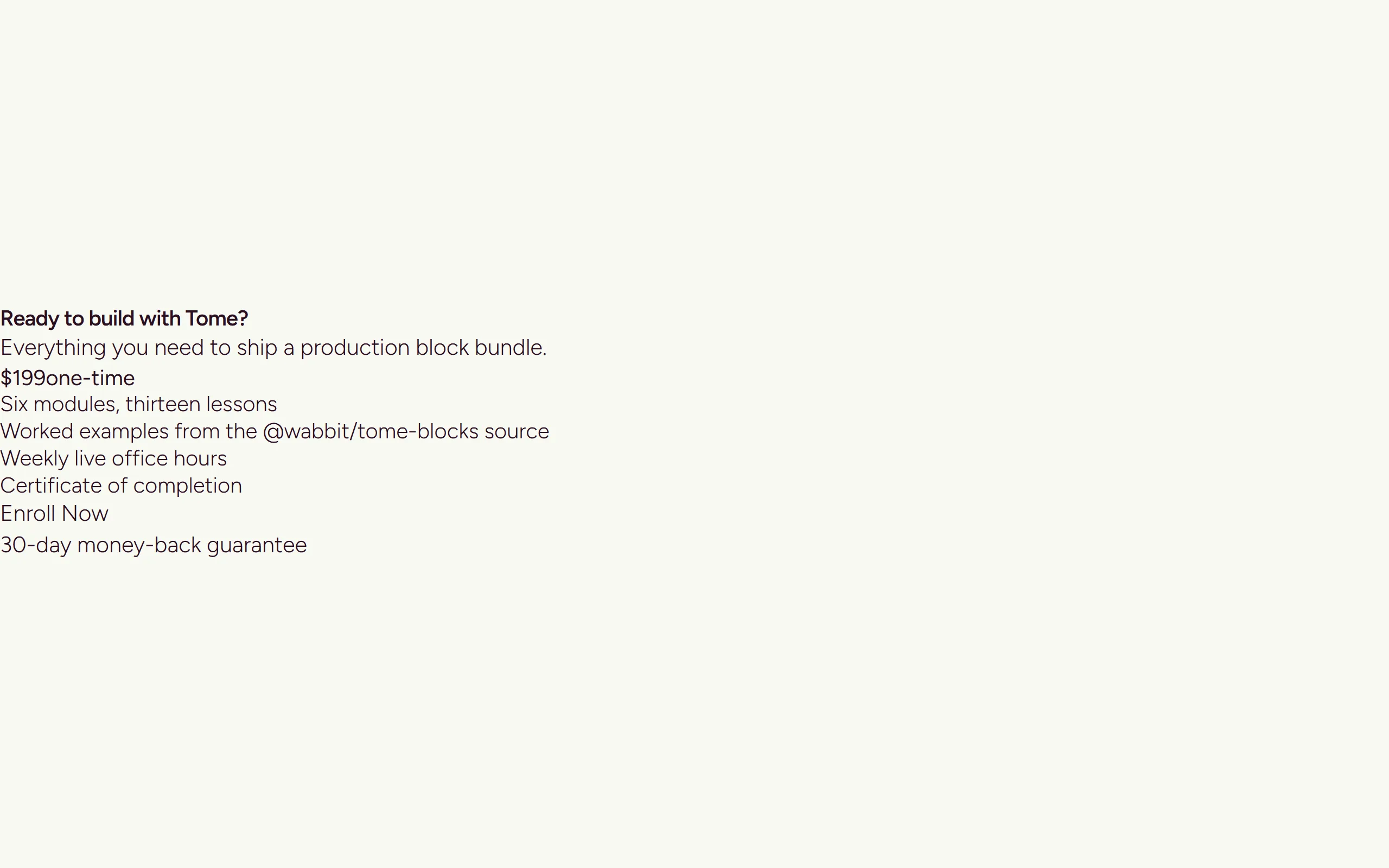 Enrollment CTA — light theme
