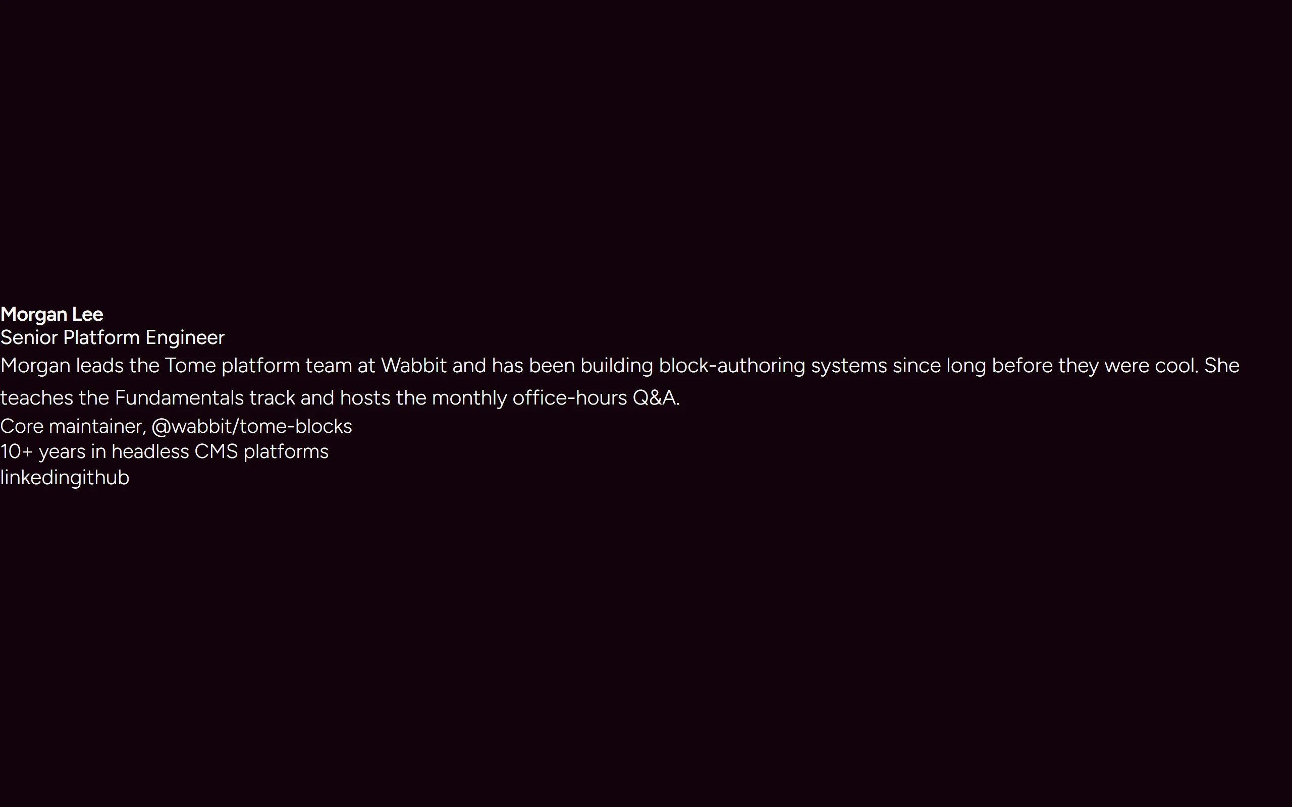 Instructor Card — dark theme