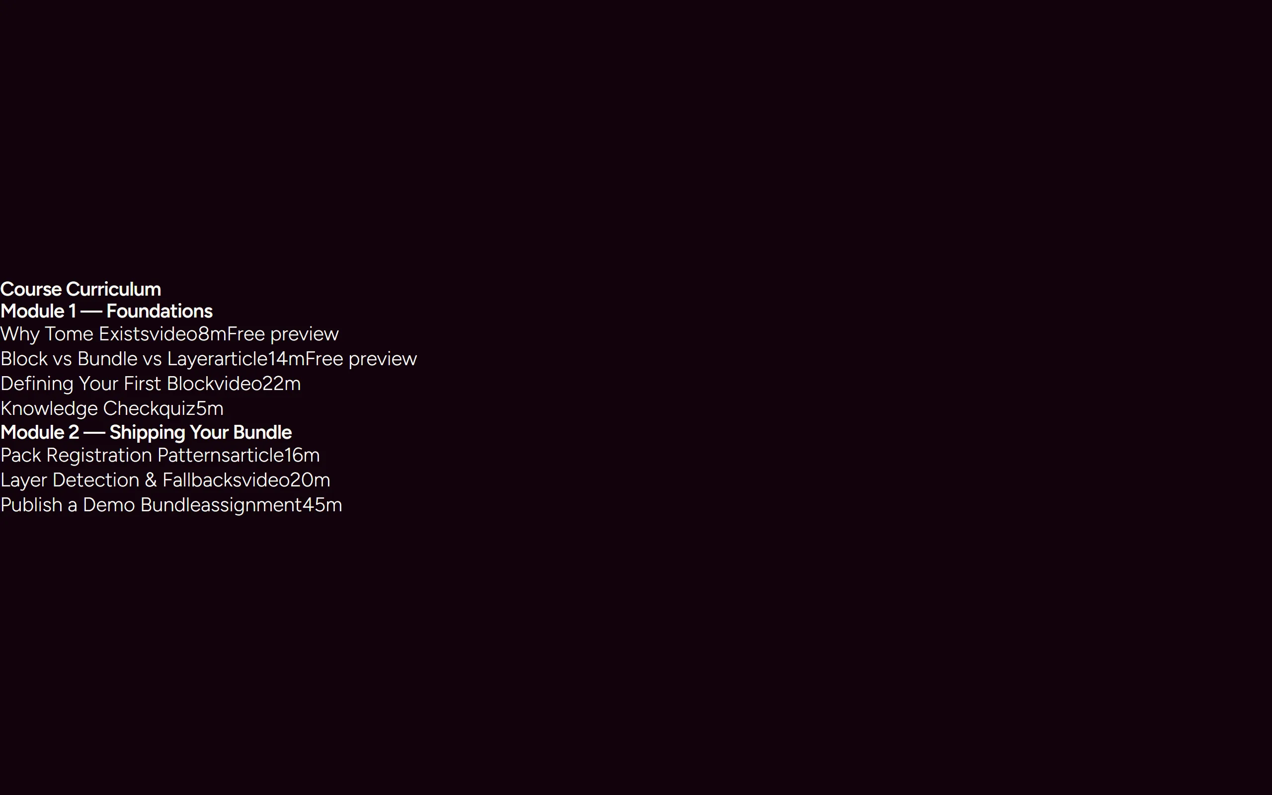 Lesson List — dark theme