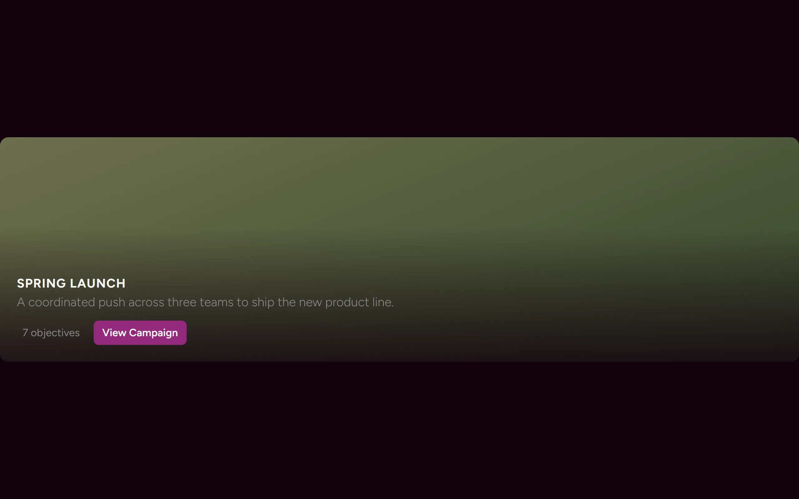 Campaign Banner — dark theme