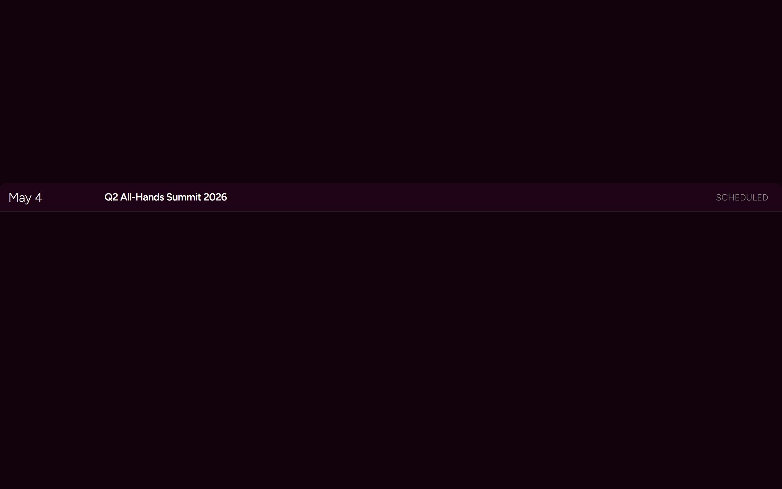 Event List Item — dark theme