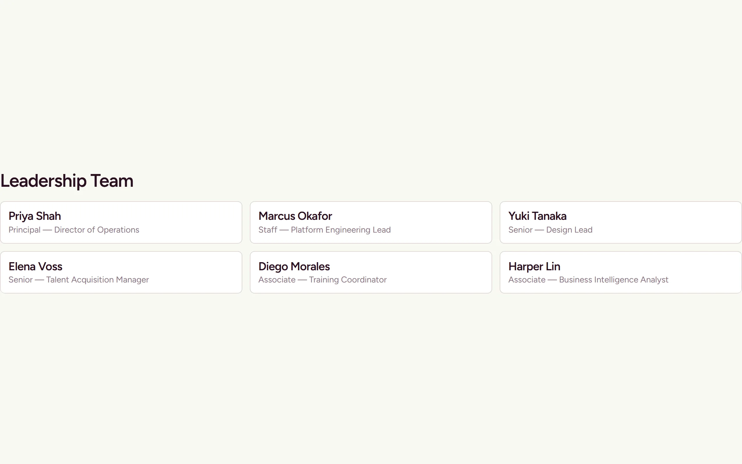 Member Grid — light theme