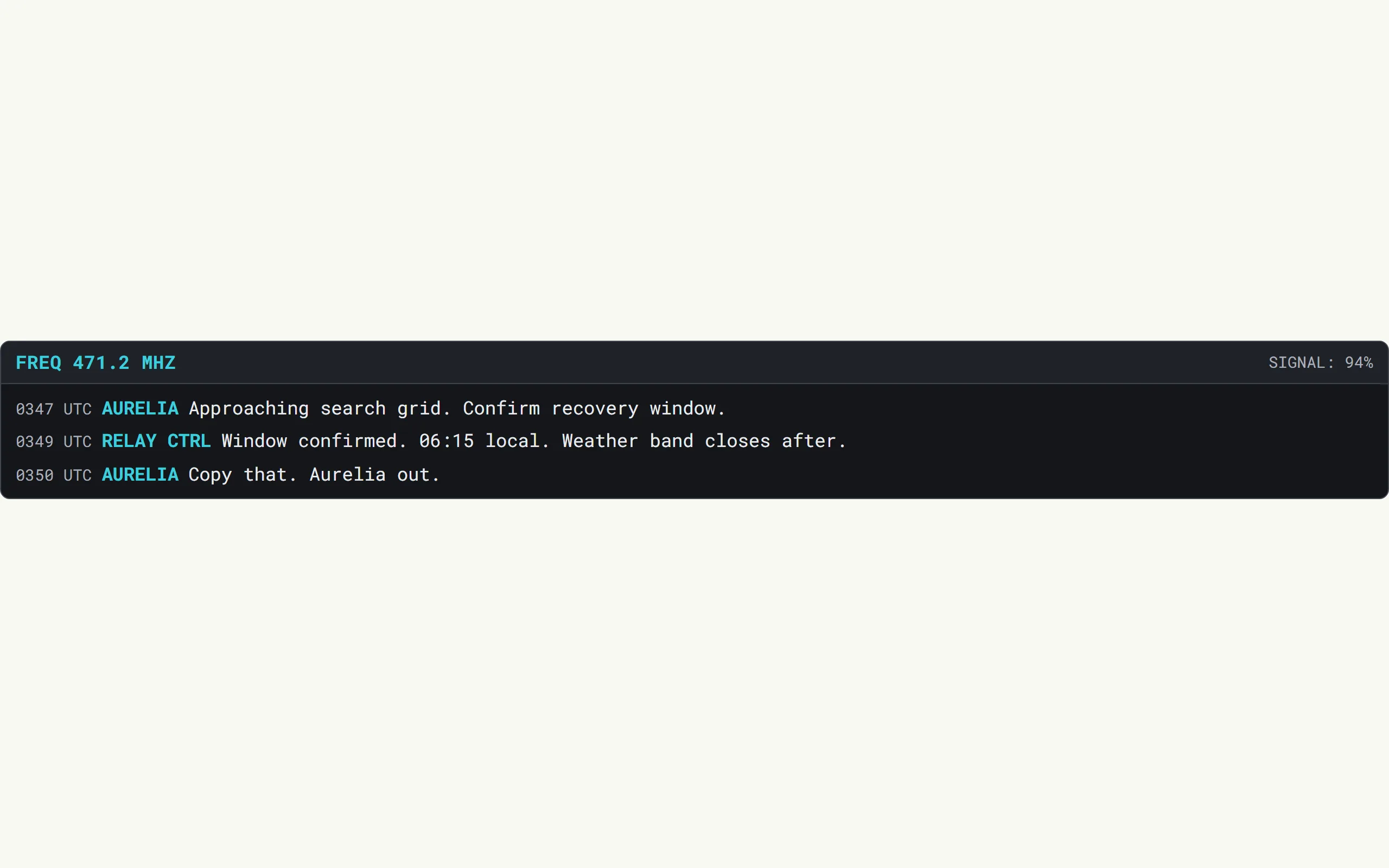 Signal Comms — light theme