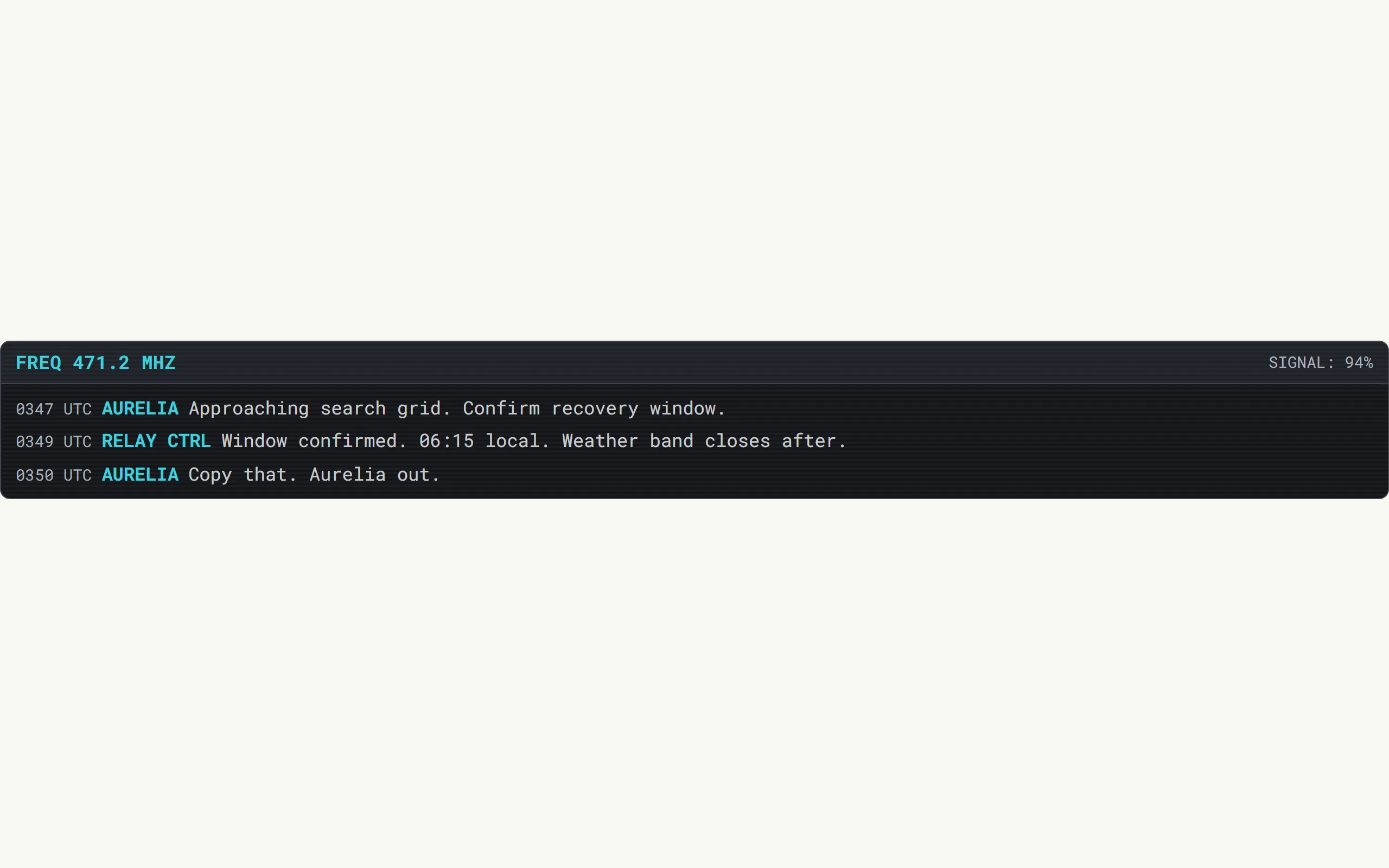 Comm Intercept — Degraded variant preview