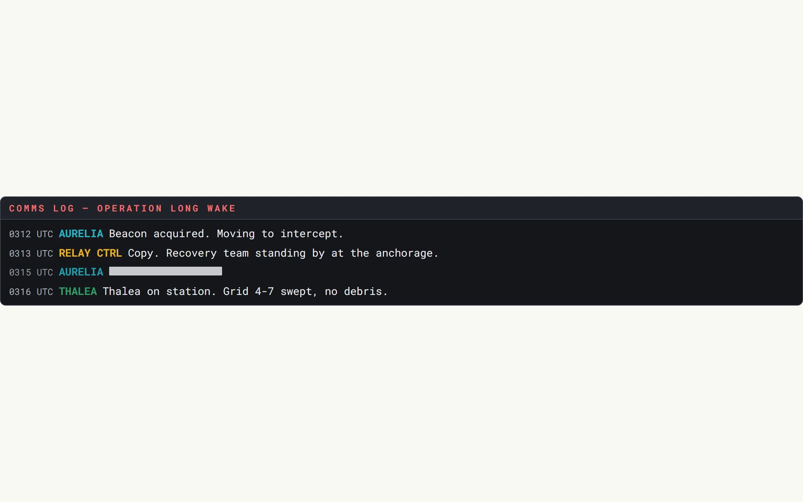 Comms Transcript — Standard variant preview