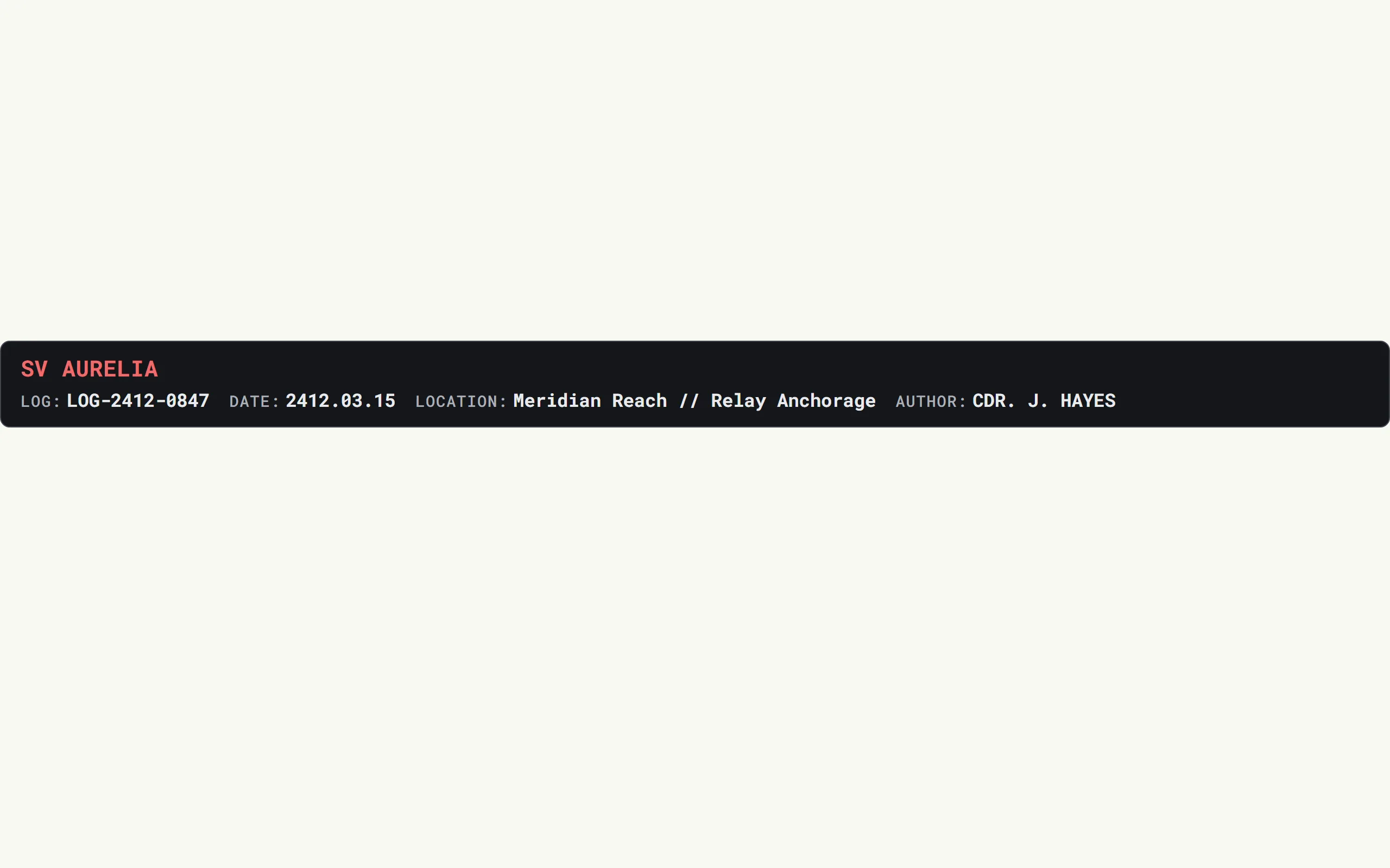 Signal Log Header — light theme