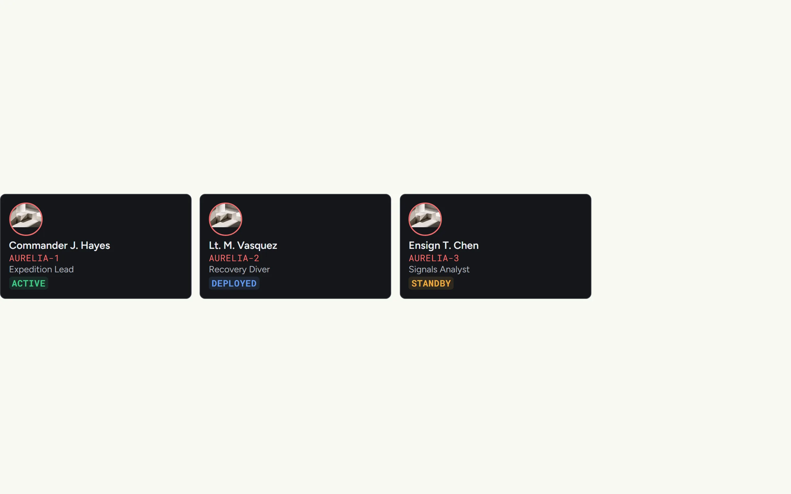 Signal Personnel Card — light theme