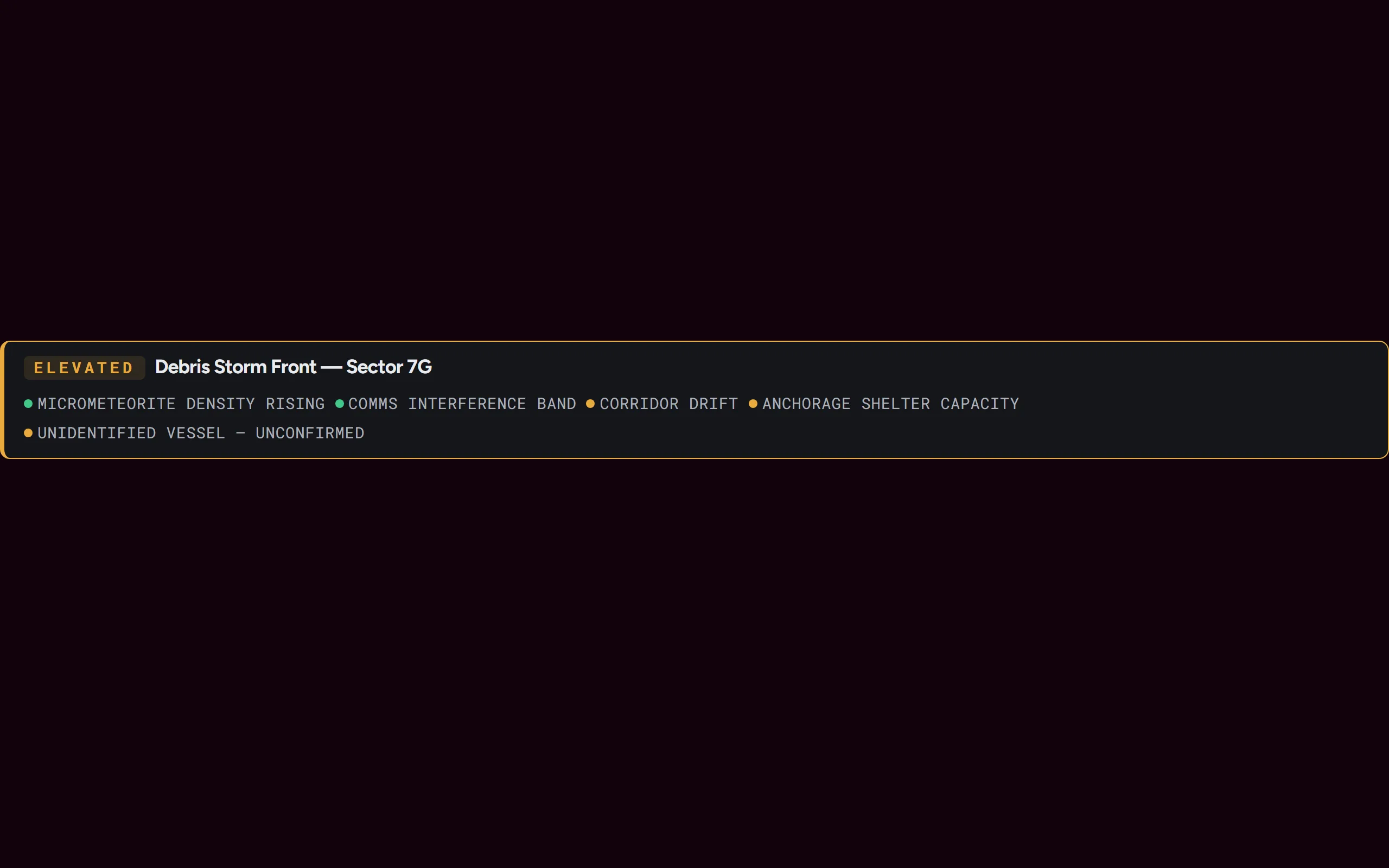 Signal Threat Panel — dark theme
